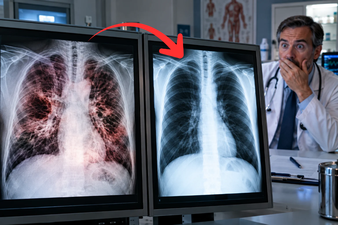 Pulmonologist reviewing lung function imaging